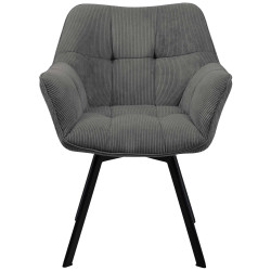 Chaise de salle à manger Jordi Cord gris foncé