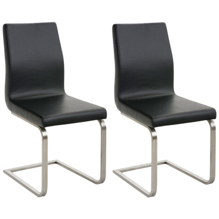Lot de 2 chaises de salle à manger Belfort noires