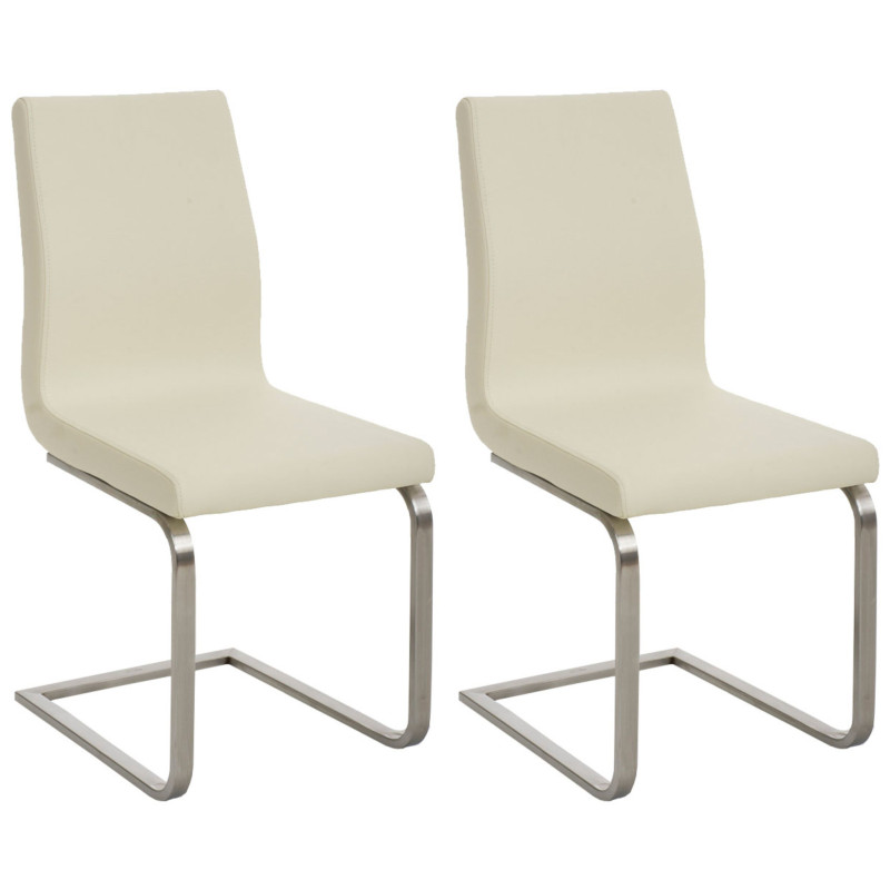 Lot de 2 chaises de salle à manger Belfort crème