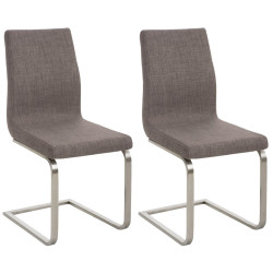 Ensemble de 2 chaises de salle à manger Belfort, tissu gris