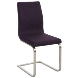 Ensemble de 2 chaises de salle à manger Belfort, tissu violet