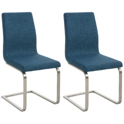 Ensemble de 2 chaises de salle à manger Belfort, tissu bleu