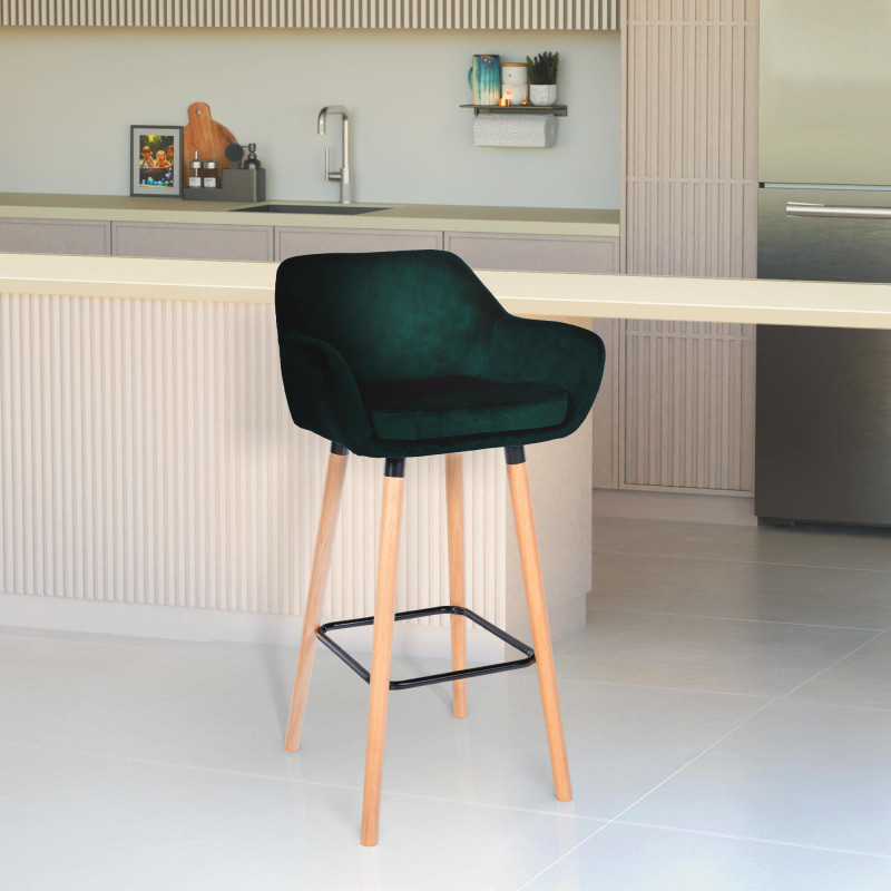 Tabouret de bar Grant velours vert
