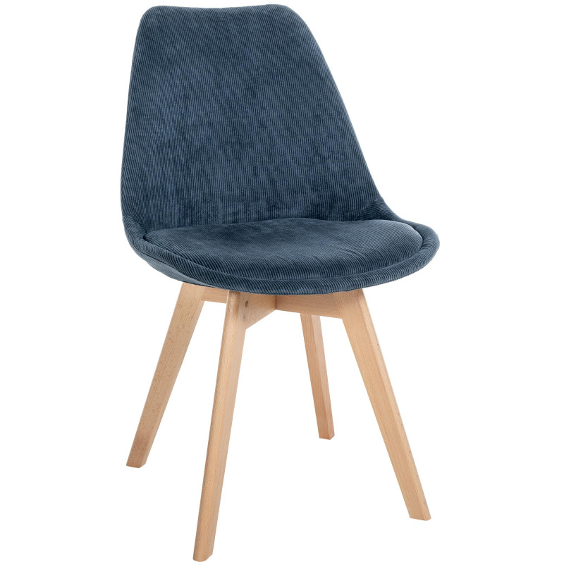 Chaise Linares Cord, bleu foncé