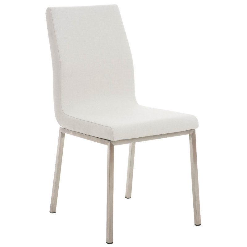 Lot de 2 chaises de salle à manger Colmar en tissu blanc