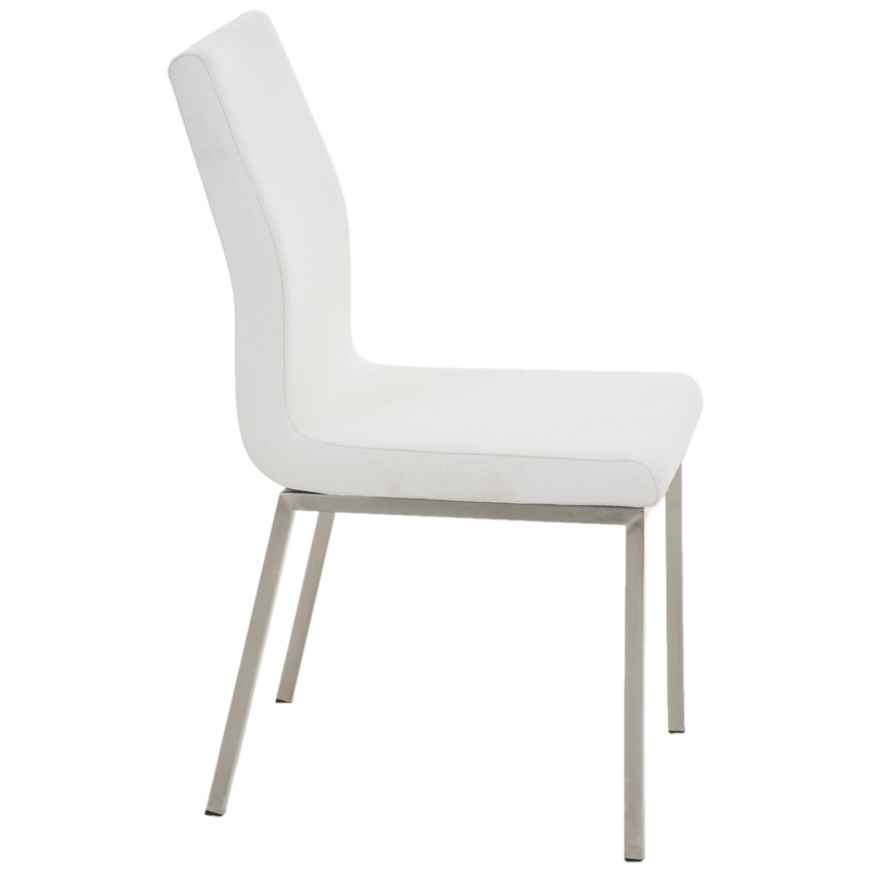 Lot de 2 chaises de salle à manger Colmar en tissu blanc
