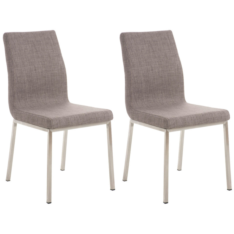 Lot de 2 chaises de salle à manger Colmar en tissu gris