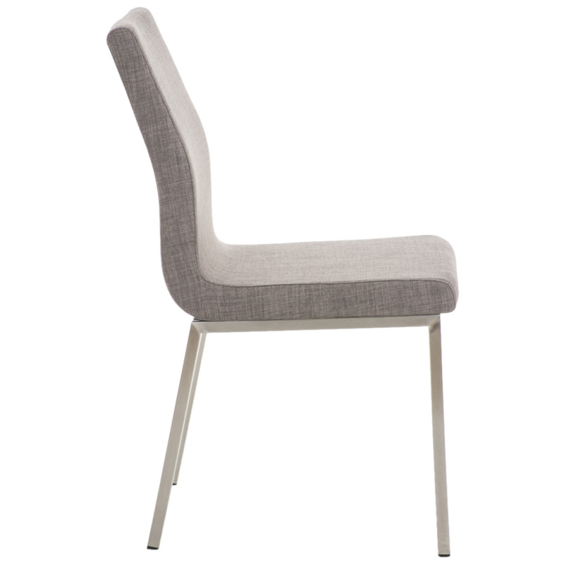 Lot de 2 chaises de salle à manger Colmar en tissu gris