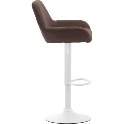 Lot de 2 tabourets de bar Braga en tissu brun