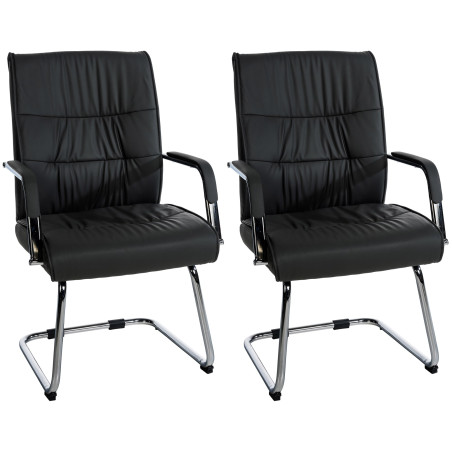 Lot de 2 chaises visiteurs Sievert noires
