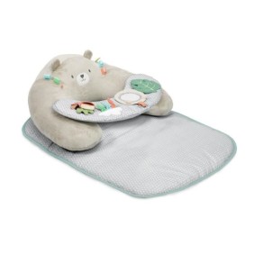 INGENUITY Tapis d'éveil 4 en 1 Petit Ourson, Coussin de support pour apprentissage de la position assise, Tablette nomade avec 5