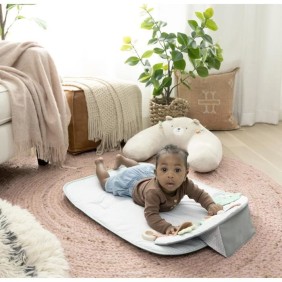 INGENUITY Tapis d'éveil 4 en 1 Petit Ourson, Coussin de support pour apprentissage de la position assise, Tablette nomade avec 5