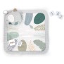 INGENUITY Tapis d'éveil tout confort Petit Eléphant, 12 cartes étapes mensuelles et tableau personnalisable, Coussin de support 