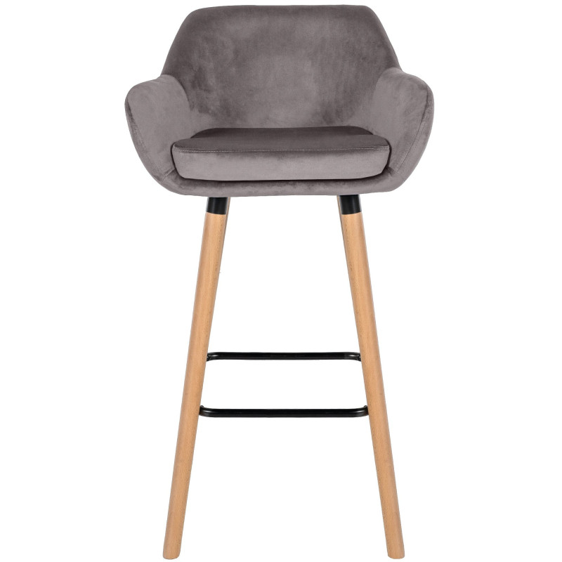 Tabouret de bar Grant velours gris