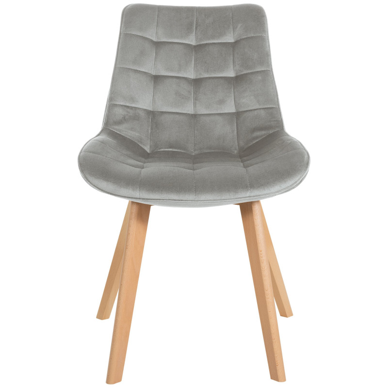 Ensemble de 2 chaises Brook en velours gris