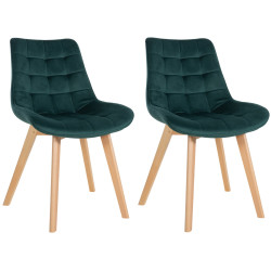 Lot de 2 chaises Brook velours vert