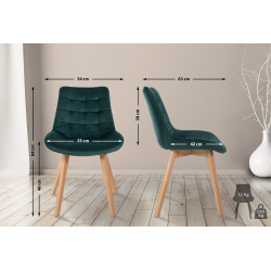 Ensemble de 2 chaises Brook en velours vert