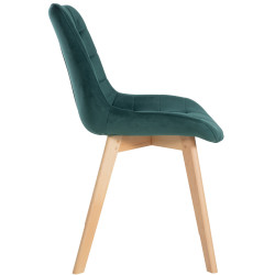 Lot de 2 chaises Brook velours vert
