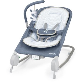 INGENUITY Transat massage ventre - Chambray, Position fixe ou a bascule, Pliage ultra-compact avec sac de rangement fourni