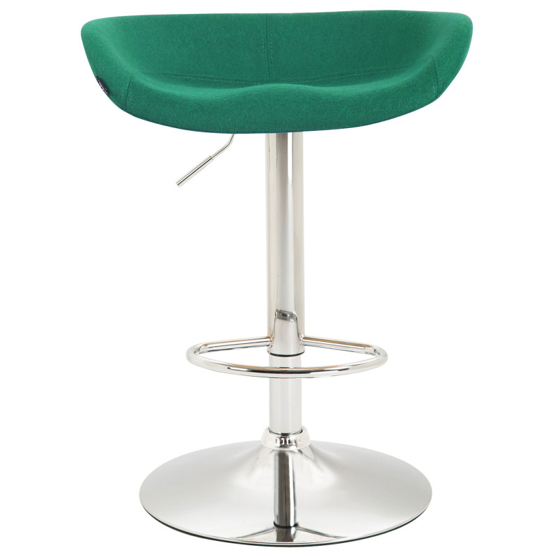 Tabouret de bar en feutre Anaheim chromé vert
