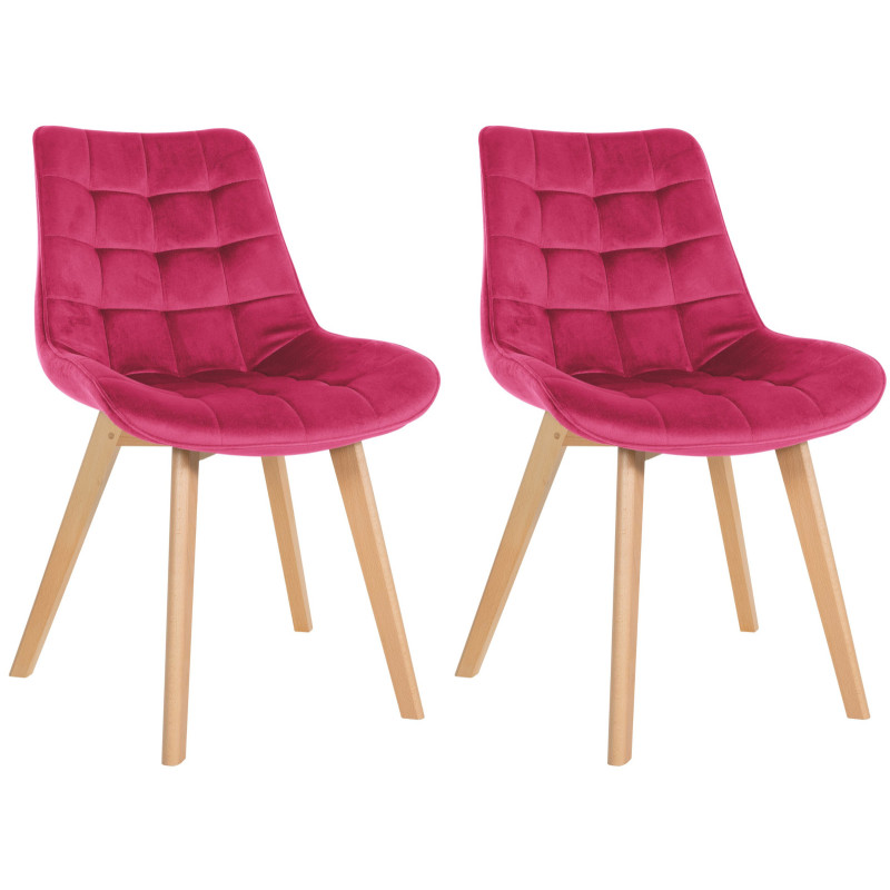 Ensemble de 2 chaises Brook en velours rouge