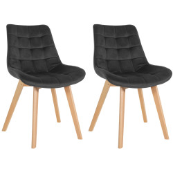 Ensemble de 2 fauteuils Brook en velours noir