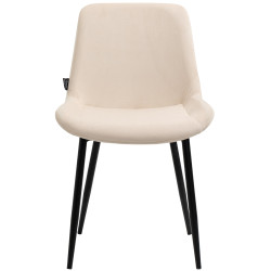 Ensemble de 2 chaises de salle à manger Victoria en velours crème