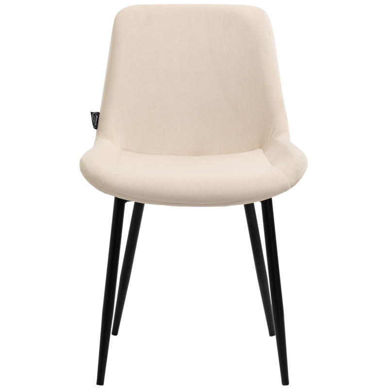 Ensemble de 2 chaises de salle à manger Victoria en velours crème