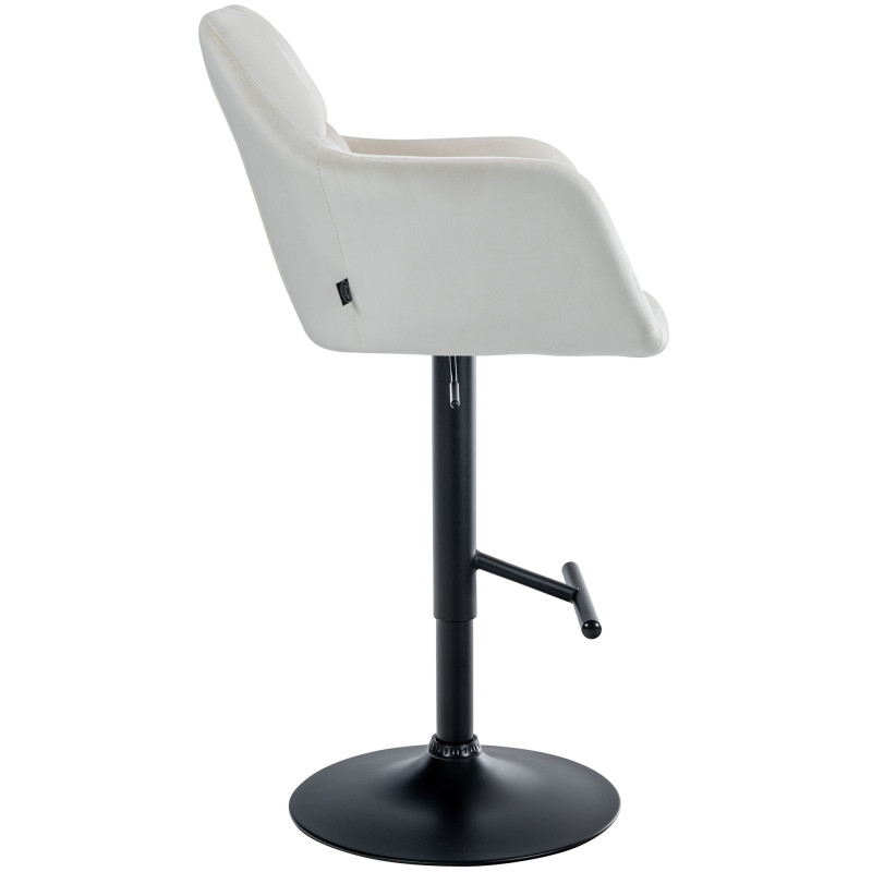 Tabouret de bar Natoma en velours crème