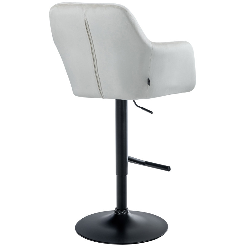 Tabouret de bar Natoma en velours crème