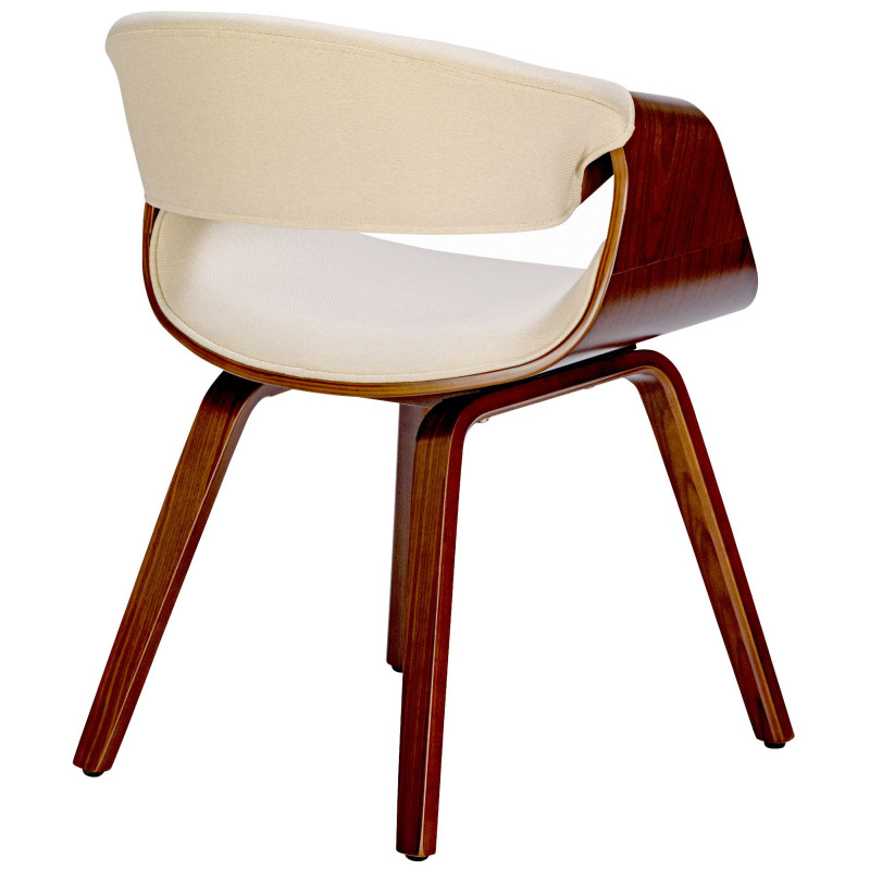 Chaise de salle à manger Foley, tissu noyer/crème