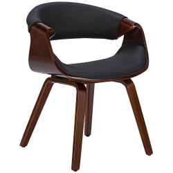 Chaise de salle à manger Foley, tissu noyer/noir