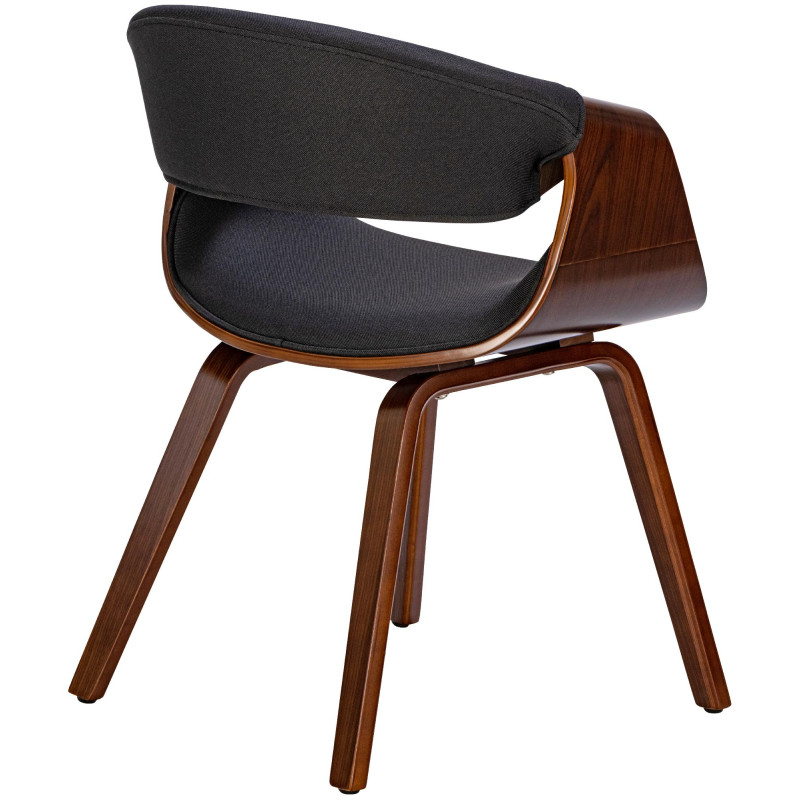 Chaise de salle à manger Foley, tissu noyer/noir