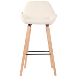 Tabouret de bar Newnan, 4 pieds, structure en chêne naturel crème