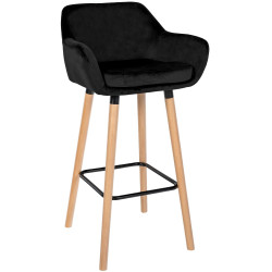 Tabouret de bar Grant velours noir