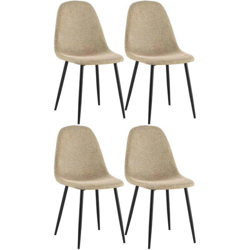 Lot de 4 chaises de salle à manger en tissu Napier taupe