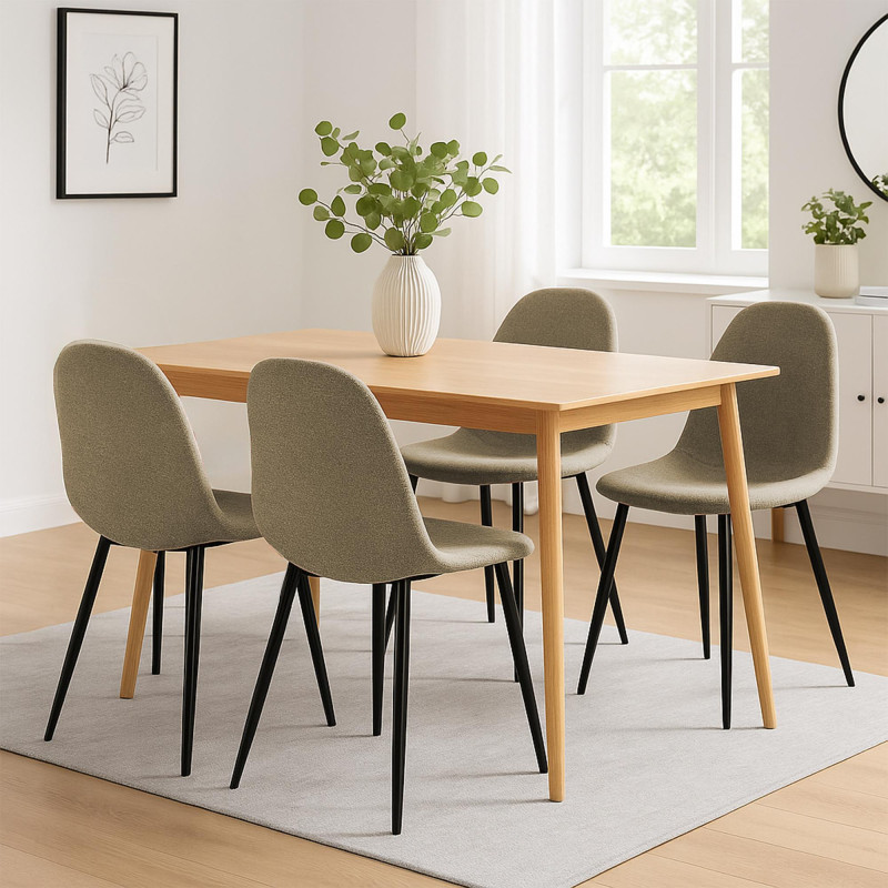 Lot de 4 chaises de salle à manger en tissu Napier taupe