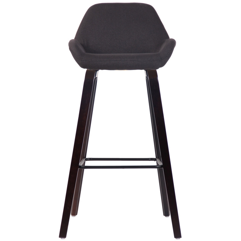Tabouret de bar Newnan, 4 pieds en tissu, structure en noyer (chêne) noir