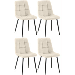 Ensemble de 4 chaises de salle à manger Antibes crème