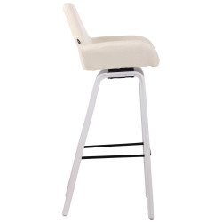 Tabouret de bar Newnan, 4 pieds en tissu, structure he (chêne) crème