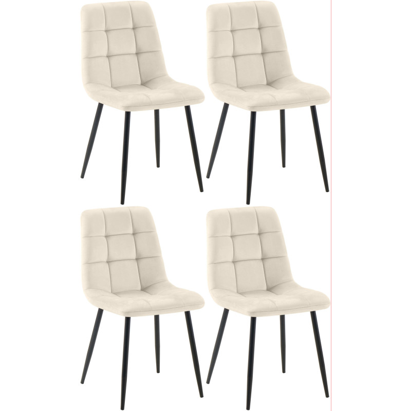 Ensemble de 4 chaises de salle à manger Antibes crème