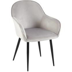 Chaise de salle à manger Boise en velours gris