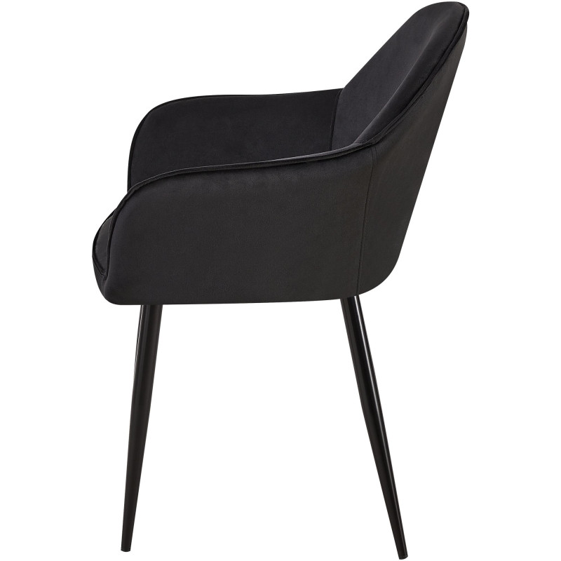 Chaise de salle à manger Boise en velours noir