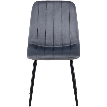 Lot de 4 chaises en velours Dijon gris foncé