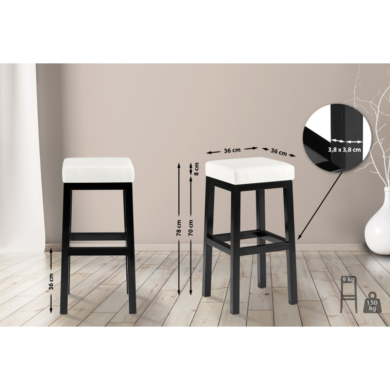 Tabouret de bar Taylor B80 blanc