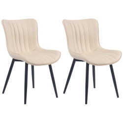 Lot de 2 chaises Largo simili cuir crème