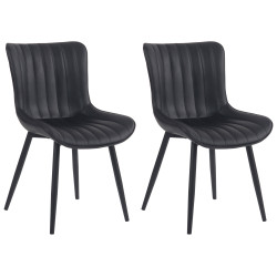 Lot de 2 chaises Largo, simili cuir noir