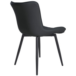 Lot de 2 chaises Largo, simili cuir noir
