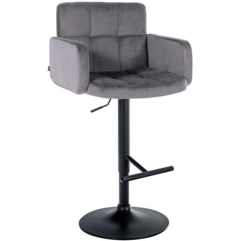 Tabouret de bar Los Angeles velours gris foncé