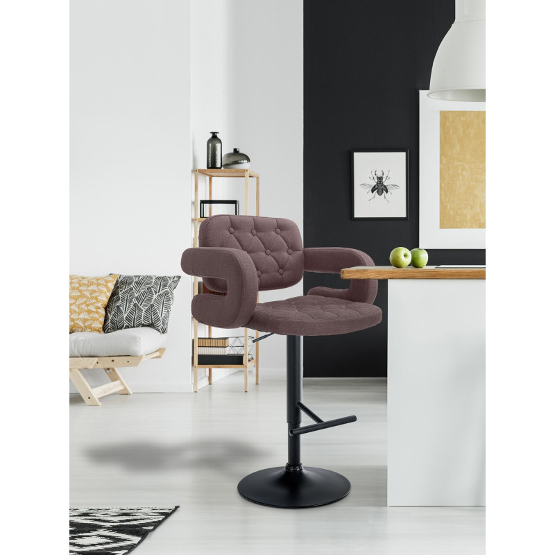 Tabouret de bar Dublin FABRIC brun